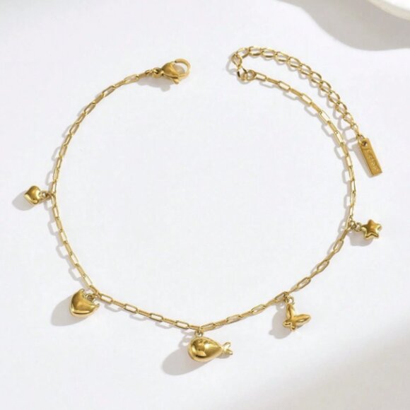 Ocean Charm Anklet | 14K Gold Filled over Sterling Silver - Picture 3 of 4